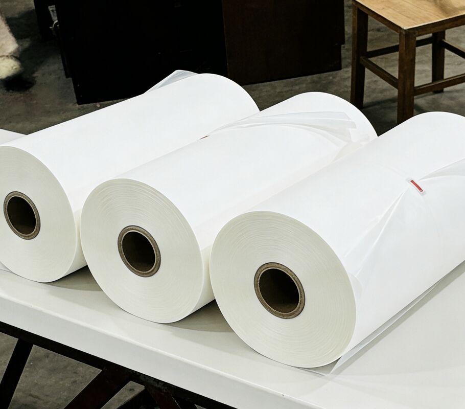 100٪ EVA از کره فیلم لایه بندی درخشان با بافت چرم و ضخامت 95-105 میکران برای بسته بندی پایدار